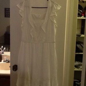 White knee length dress